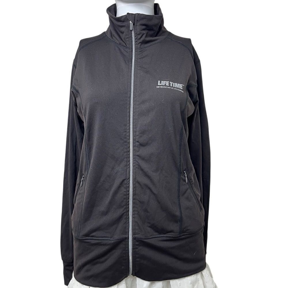 Lifetime Athletic Mock Neck Zip Up Jacket Black Size Small